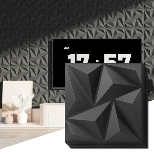 Art3d Lot de 20 panneaux muraux décoratifs 3D noirs, décoration intérieure en PVC, adapté pour tous les espaces, design