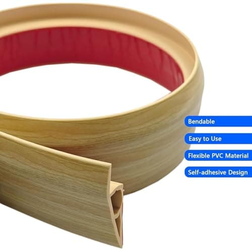 Adhésif PVC Jootuepo Seuil 5-10mm Transparenthorizontal 1M, Hauteur de Rampe Réglable, Seuil Rampe Bande (Grain de Bois