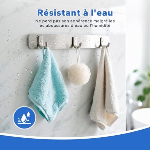 HOMMAND Adhesif Double Face Extra Fort Mousse Blanc pour Maison et Bureau, Carré et Ronde, 40 Pièces, Imperméable et Adh