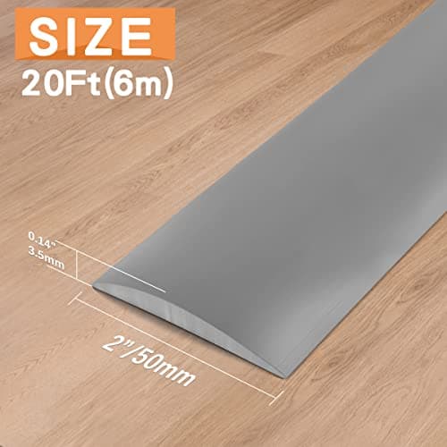 Barre de seuil adhésive PVC profilé de transition sols Gris pour carrelage 60x5cm AdhésifCompatible avec la porte