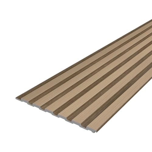 NEU.HOLZ Panneaux Muraux 3D Lattes Décoratives Style Scandinave pour Salon Installation Facile Polystyrène Effet Chêne C