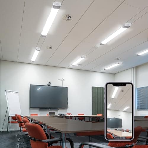 Modlicht Néon LED 120CM Connectée pour Atelier Garage Bureau Grand Magasin Blanc