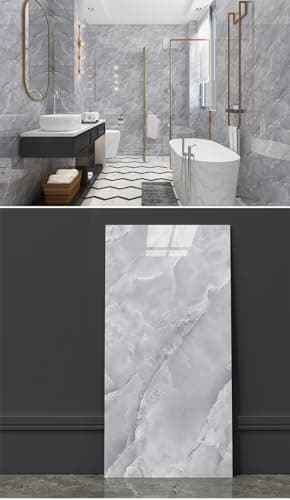 Panneaux muraux autocollants Grace Baltic, élastiques, gris marbre, décoration murale, épaisseur 2 mm, 1,08 m², parfait