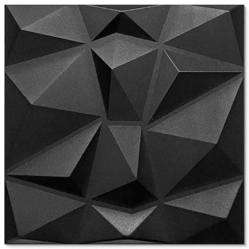 Panneaux muraux 3D mercure noir 6 m² (24 pièces) pour décoration murale - Revêtement mural en polystyrène — Noir Diamant