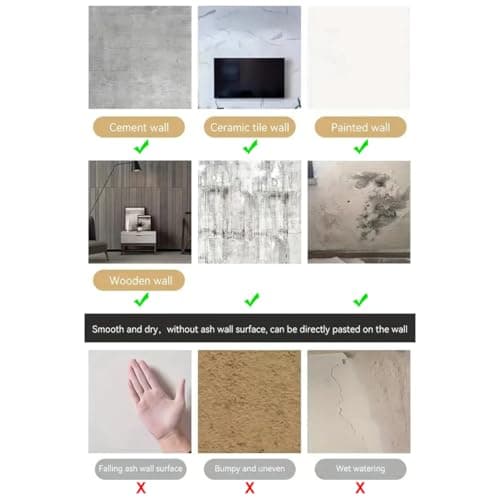 Ayuduots Lot de 10 Autocollants muraux carrés en Grain de Bois - Décoration de Maison Élégante et Résistante|Panneaux mu