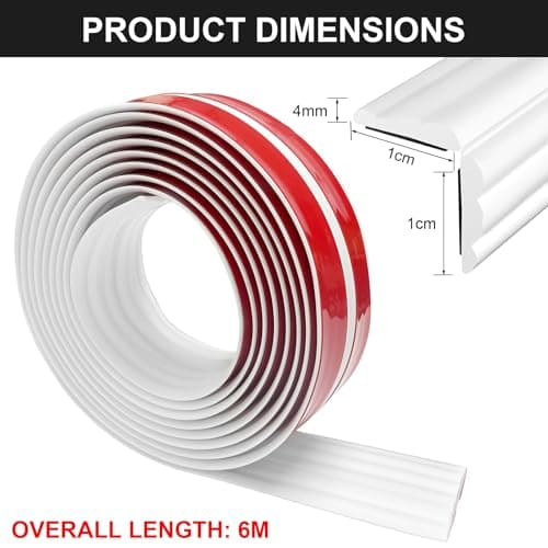 MeYuxg Moulures Décoratives Autocollantes Blanches pour Plafonds et Murs - Flexible, 6 m x 2 cm, Design Élégant pour Int