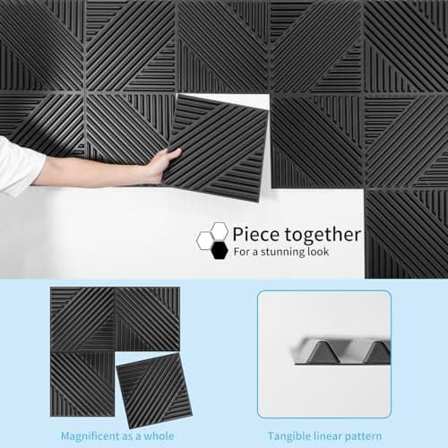 Art3d Lots de 33 panneaux muraux 3D pour décoration intérieure, panneaux texturés design pour salon & chambre, TV mural