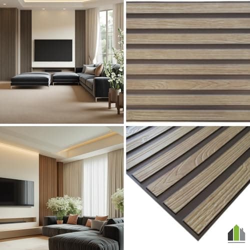Panneaux muraux 3D en PVC pour revêtement mural bois - Décoration murale intérieure - Aspect chêne (lattes) - 50 x 97 cm
