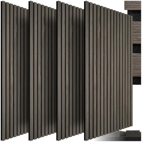 Tectake® Panneaux Acoustiques Muraux et Pour Plafond, Bois MDF, Isolation Phonique, Chamber, Bureau, Studio Musique, Déc — Chêne Gris