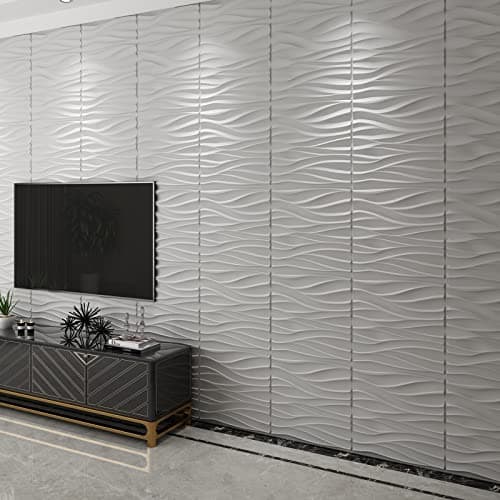 Art3d Panneau mural 3D ondulé en PVC blanc mat pour décoration murale d'intérieur dans salon et chambre
Art3d Panneau mu