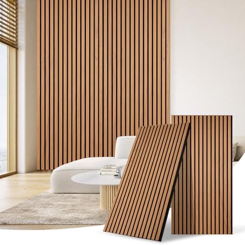 DOLLAR BOSS Panneaux acoustiques en chêne 3d 120x60cm pour bureau & cuisine - Mur anti-bruit & décoratif