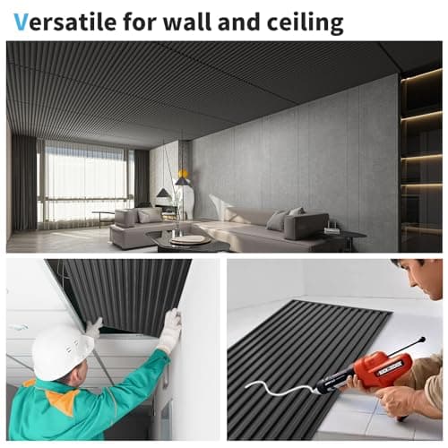 Art3d Lot de 12 panneaux muraux 3D à lattes Noir pour décoration murale intérieure