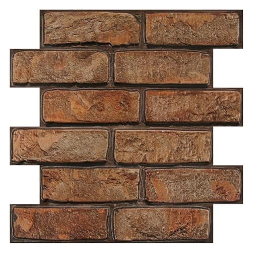 【COMSTICKC 3D Adhesif Brique】+【Prixours】+【Famille】+【Salle de bains, Cuisine, Balcon】+【>Décoration facile, Durabilité, Pe — Orange Rétro