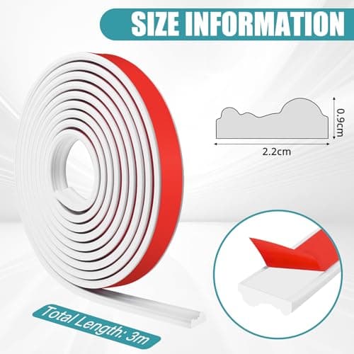 Moulures murales décoratives autocollantes flexibles en stuc Blanc 22 mm × 3 m pour décoration DIY et protection des mur