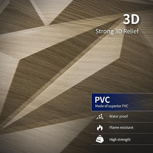 Panneaux murals 3D Art3dwallpanels Lot de 33 Noix, texturés en PVC, 30 x 30 cm, 3m² pour décoration intérieure courageus