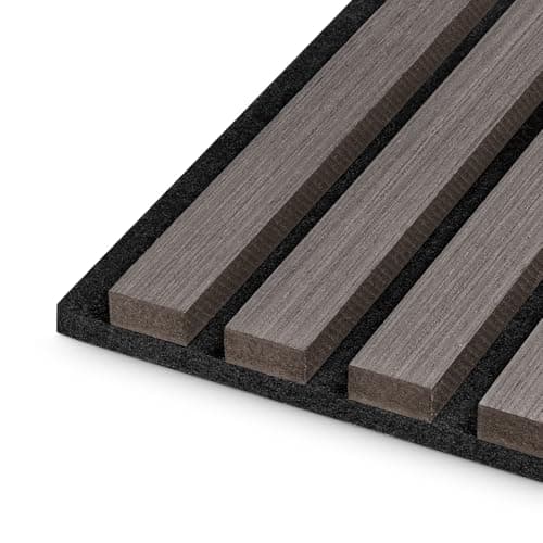 HAGEFOL® panneau acoustique bois gris 240x60cm - Paroi à lamelles 3D - Parfaite pour salles de réunion - Réduction de 30 — Noir