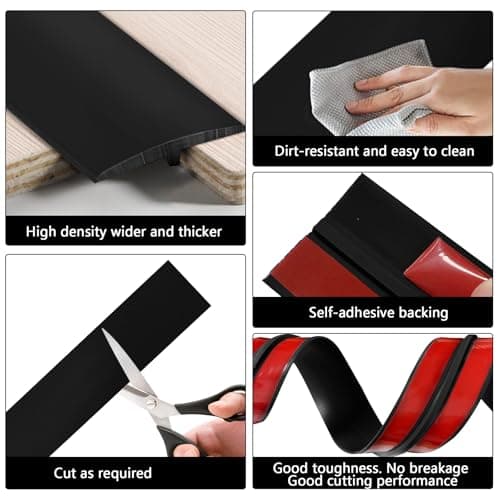 PVC Profilé en T Barre de Seuil Autocollant 5cm x 200cm pour Transition de Sol et Porte Fenêtres Sécurité Élégant