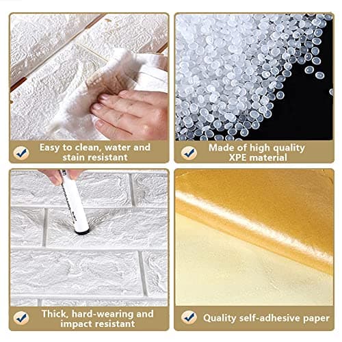 Panneaux Muraux 3d Adhesif Bibykivn, Aspect Pierre, Imperméable pour Cuisine Chambre Salon, Fond Décor TV 70 cm x 10 M -
