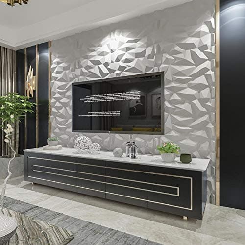 Art3d Panneau mural en PVC 3D diamanté, blanc mat, pour décoration résidentielle, beaux points de vente, résistance acco