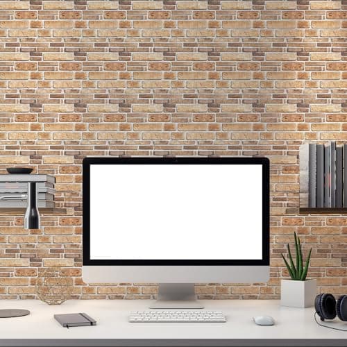 YapitHome 10 Pièces Papier Peint 3D Brique Populaires pour Cuisine et Chambre à Coucher, Decoratif et Facile à Installer