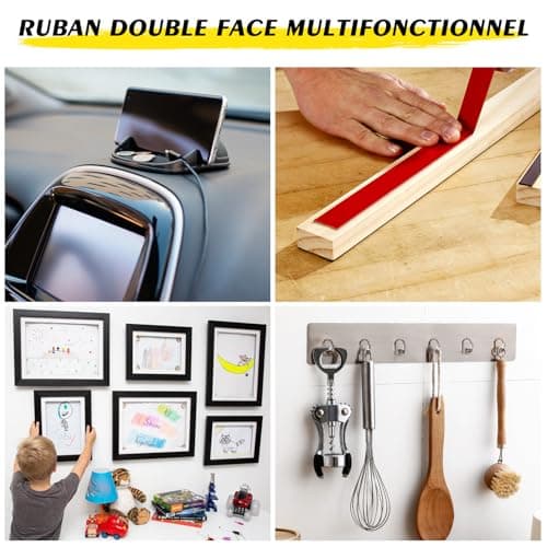 Ruban double face extra fort EMITEVER 25mm * 5M noir pour la décoration bureau et maison