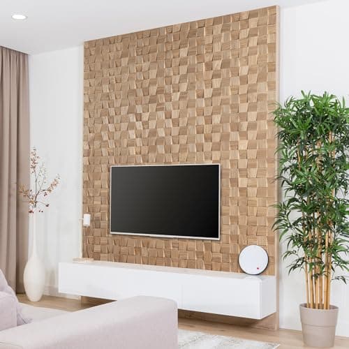 Revêtement mural 3D en chêne naturel - Design mural Dominus | Décoration murale moderne (1 m2)  
Revêtement mural 3D en