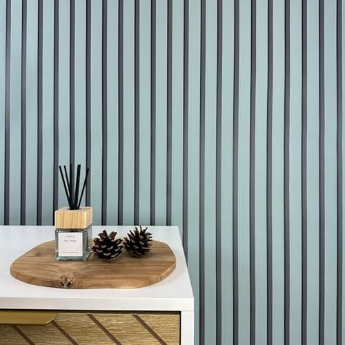 Papier peint bois marron modernes, acoustiques 3D, panneaux en bois scandinaves, naturels, fabriqués en Allemagne, 10,05 — Panneaux Bleu-gris