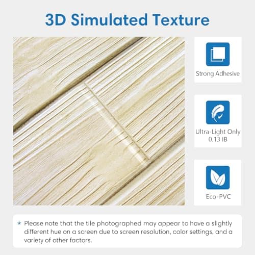 COMSTICKC Panneaux Muraux 3D Adhesif Bois Clair pour Décoration Intérieure, Idéal pour Bureau et Salon, Faciles à Instal