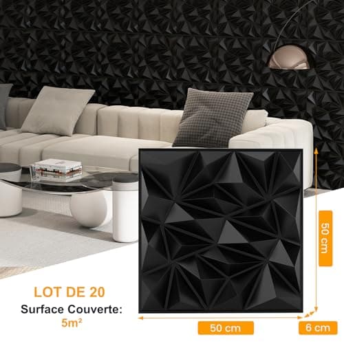 COSTWAY Lot de 20 Panneaux Muraux 3D Noir pour Décoration Murale Intérieure DIY.setVerticalLine

COSTWAY Panneaux Muraux