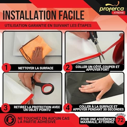 Proferca Ruban Adhésif Double Face Extra Fort | Adhésif Puissant pour Extérieur | Adhésif Double Face Fort 10m x 5m