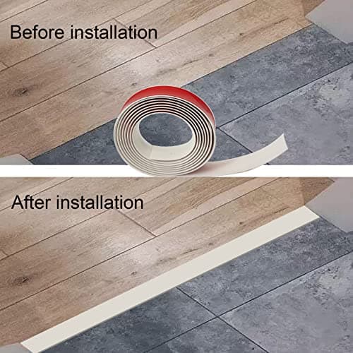 Bande de transition autocollante blanc pour seuil de porte imperméable - Revêtement de sol plat en stratifié (3,75 x 100