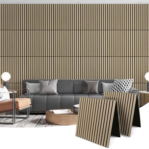Art3d - Panneaux acoustiques pliables 3D - Maison - Office - Réduction du bruit - 120 x 60 cm - Feutre acoustique - Chên