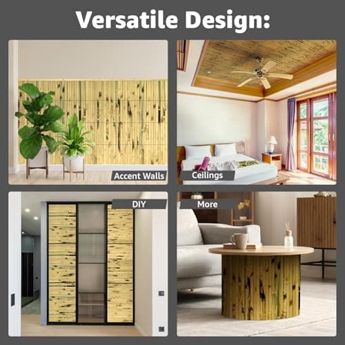 Art3d Panneau mural en bambou naturel pour décoration murale intérieure - Renouvelable - Bureau, Armoire, Plafond - 30 x