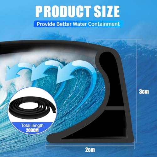 Barrière de douche pliable xiaozhifu Noir 2M 2CM*3CM pour Salle de bain et Cuisine
