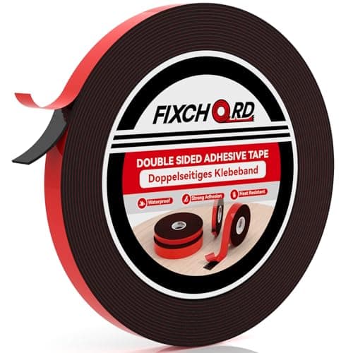 FIXCHORD Ruban Adhésifs Double Face Extra Fort, Imperméable et Ultra Résistant aux Hautes Températures, pour Bureaux et