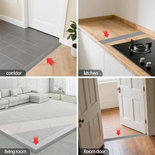 Strehknewen Profil de Transition Gris – Barre de Seuil Sans Perçage pour Stratifié, Vinyle & Moquette – Flexibles et Rob