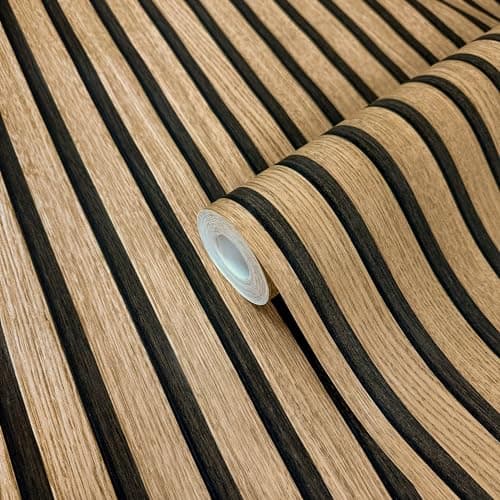 Papier peint bois marron modernes, acoustiques 3D, panneaux en bois scandinaves, naturels, fabriqués en Allemagne, 10,05
