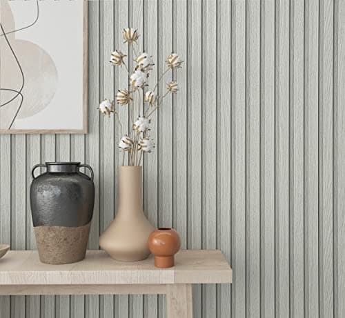 Papier peint bois marron modernes, acoustiques 3D, panneaux en bois scandinaves, naturels, fabriqués en Allemagne, 10,05 — Gris, Marron.