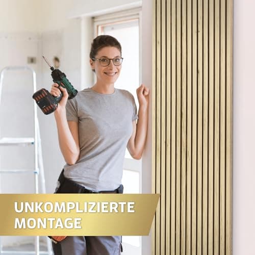 Kaiser Plastic Panneaux Acoustiques 3D en Bois Moderne, 120 x 60 cm, Isolation Murale Efficace avec Design 3D et Surface