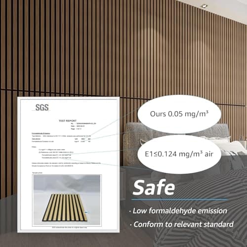 Art3d - Panneaux acoustiques insonorisants 3D bois noyer 2,88㎡ pour mur et plafond - Hauteperformance sonore et esthétiq