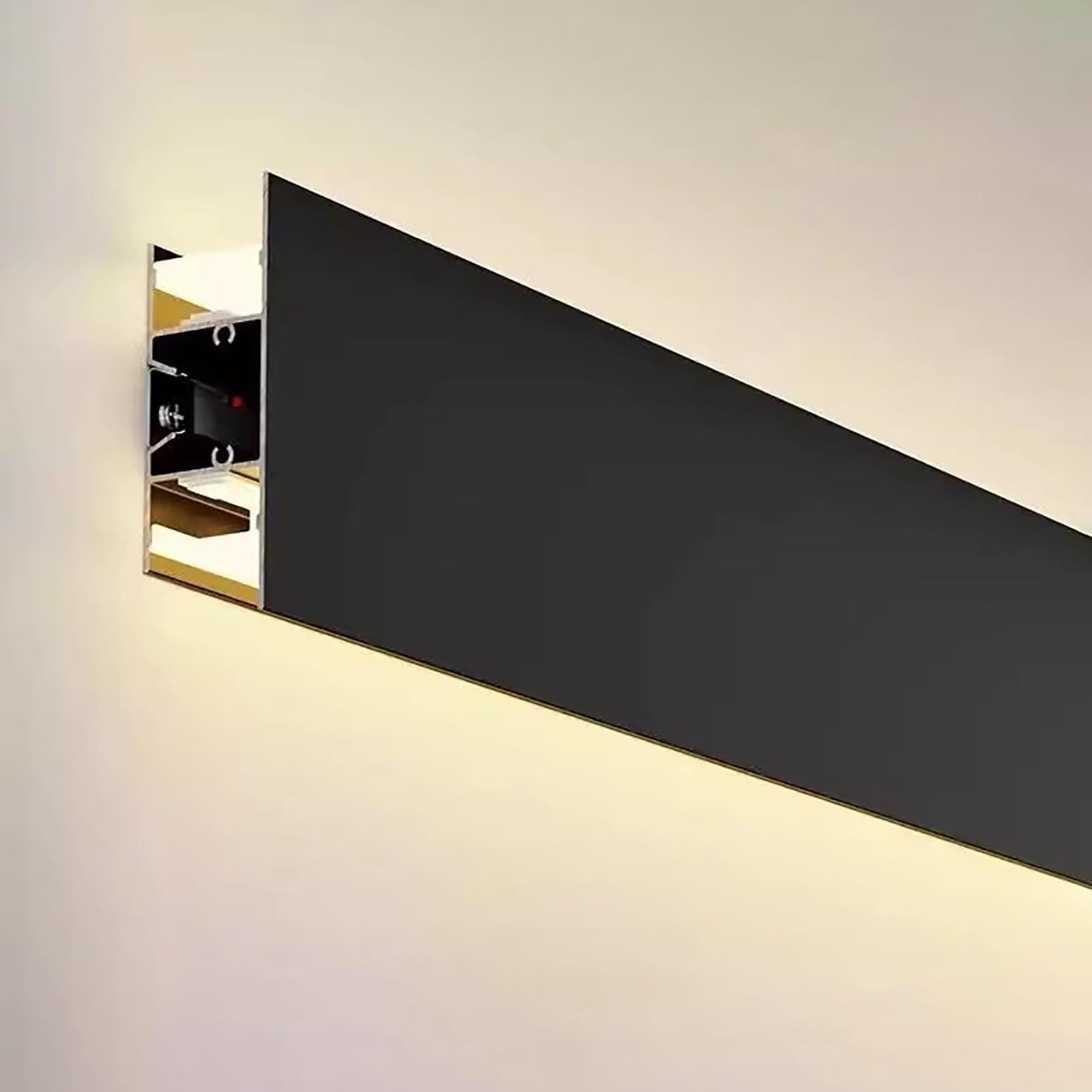 LED black molding light canal pour mur, diffuseur décoratif à DEL pour bande lumineuse, idéal pour chambre à coucher et