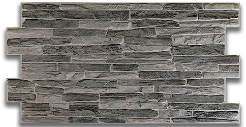 Grace Baltic Lot de 20 panneaux muraux 3D pour décoration murale intérieure, décoratifs et faciles à installer, idéaux p — Ardoise Foncée.