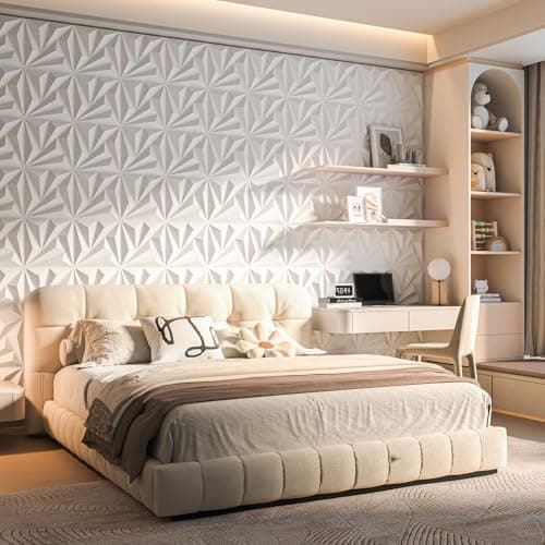 Art3d Lot de 20 panneaux muraux décoratifs 3D blancs en PVC | Intérieur | Décoration murale | Faciles à installer | 30 x