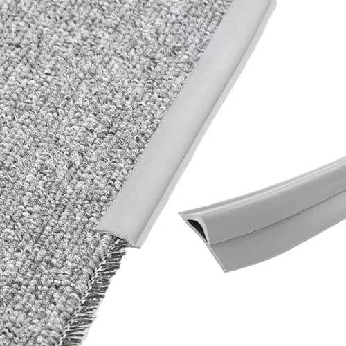 Bande de transition autocollante PVC gris 5m pour moquette et plancher bois - Étanchéité porte - Sécurité et esthétique