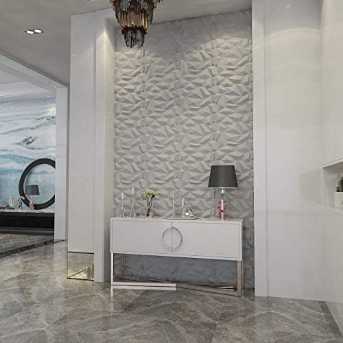 Art3d Panneau mural en PVC 3D diamanté, blanc mat, pour décoration résidentielle, beaux points de vente, résistance acco