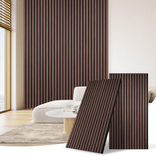 DOLLAR BOSS Panneaux acoustiques en chêne 3d 120x60cm pour bureau & cuisine - Mur anti-bruit & décoratif — Ébène
