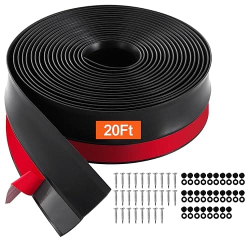 VEVOR Joint de porte de garage universel, résistant aux intempéries, pour bas de porte de garage, 3,6 m, noir, éclaircie — Noir