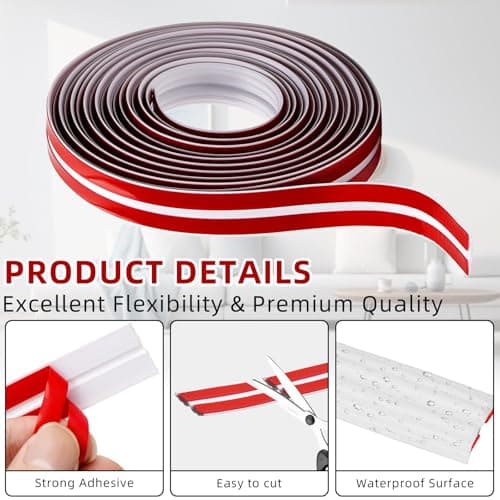 Plinthes Souple Autoadhésives LURICO 2 cm X 6 m, Décorations Moulures Flexibles Pour Bords Muraux, Plafond, Portes, Fenê