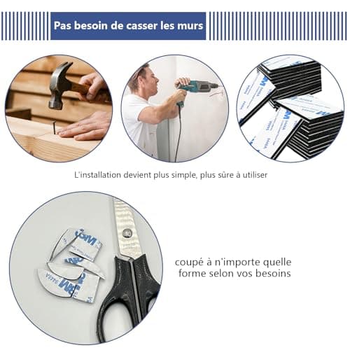 Kinoco Puissant Adhésif Double Face Autocollants - Maison, Décoration & DIY - Forte Adhésion (5 cm x 3 cm x 3 mm)