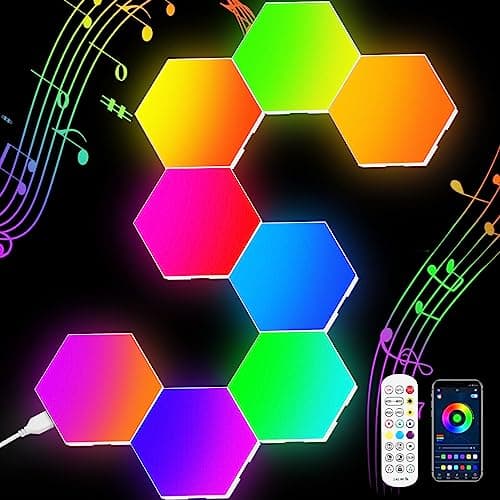 Neoglint Applique Murale Hexagonale LedRgb  Synchronisation Musique Salle De Jeu Decoration Intellectuelle Application C